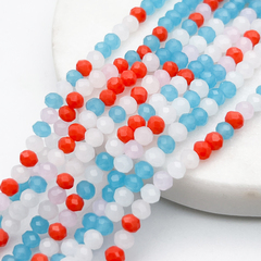 Бусины стекло, цвет микс, размер около 3*4 мм, цена за нить 38 см