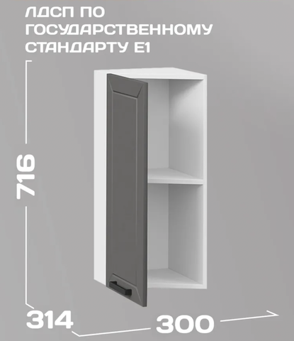 Шкаф верхний торцевой Альфа ШВТ 300