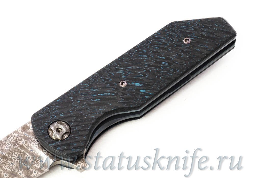 Нож TFK Tengu Damascus CF Green Anodized