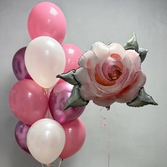 Набор шаров для девушки №439.2 роза акварель