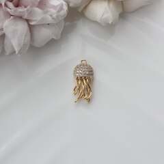 Подвеска Медуза с фианитами 23*11 мм, позолота, П800