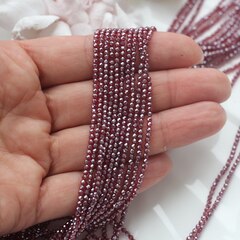 Бусины стеклянные тёмно-бордовый круглые 2 мм, К075