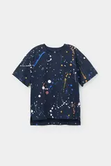 фуфайка  для мальчика  КР 302006/индиго,космические брызги