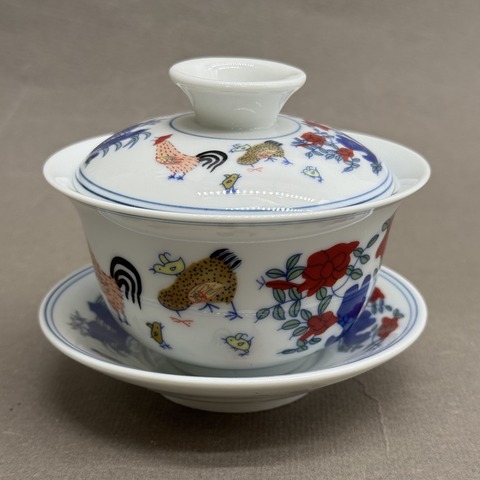 Гайвань с петухами, фарфор, 120мл