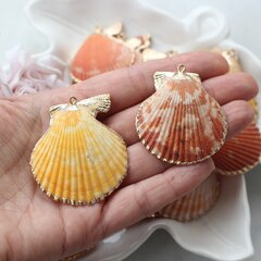 Подвеска Ракушка с позолотой 30-55 на 30-50 мм, РК049