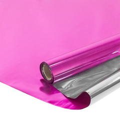 Полисилк, Металл, Розовый/Серебро, 1*20 м