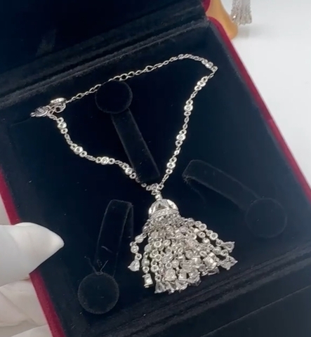 4829- Браслет Tassel с подвеской кисточкой из серебра 925 пробы с куб.цирконами