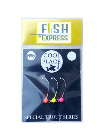 Cool Place Джиг-головка форелевая  крючок № 6 Decoy (0,5г) цвет микс(шартрез/розовый/оранжевый) 3шт/уп.