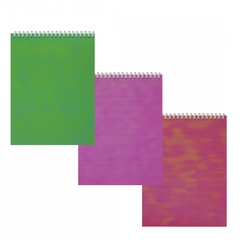 
          Блокнот А6+, гребень, Alingar, дизайнерский картон, глиттерное напыление, 48 л., клетка, "Хамелеон коралловый", ассорти