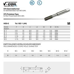 Метчик STI М 6,0х1,0 (Машинный, накатной) HSSE С/2-3P 60° 4h 72мм a=6,4 Volkel 03609