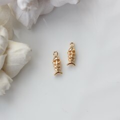 Подвеска Скелет рыбки 13*5 мм, позолота, П252