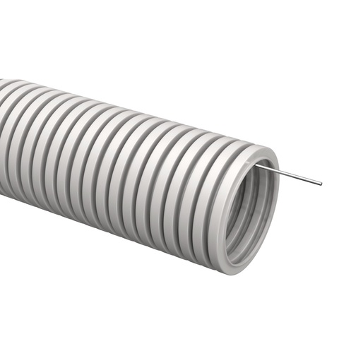 89-6-1-2025 Труба гофрированная ПВХ d 20 с зондом серый CTG20-20-K41-025I IEK, 25м