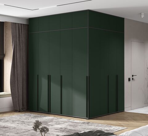 Комплект шкафов Норд №3 Изумрудный (КРОМКА ГРАФИТ), Графит