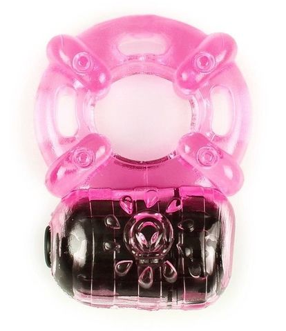 Розовое эрекционное кольцо c вибропулей - Brazzers BR011F
