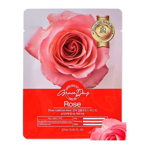 Grace Day Rose Cellulose Mask - Маска тканевая с экстрактом розы