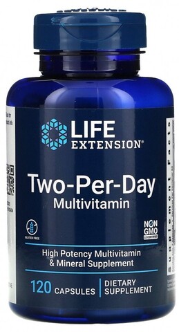 LIFE Extension Two-Per-Day Multivitamin, Мультивитамины  120 капс c iHerb
