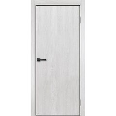 Купить Дверь экошпон Ставерн дуб санторини белый кромка чёрная матовая глухая