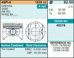 Поршень двигателя TEIKIN 46376 1.00 (4шт/упак)
