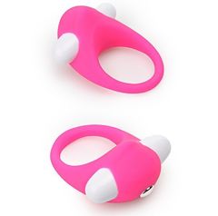 Розовое эрекционное кольцо LIT-UP SILICONE STIMU RING 6 - 