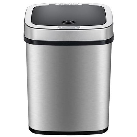 Ведро Ninestars Stainless steel Sensor Trash Can, 12 л серый