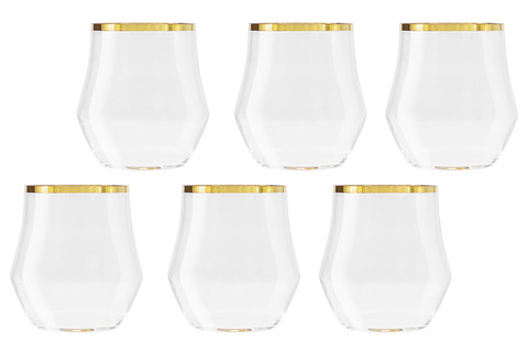 Набор стаканов для виски 6шт 375мл Same Сабина золото