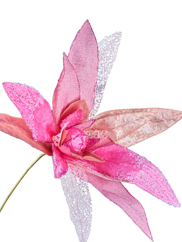 Цветок 51х61см ChristmasDeLuxe розовый