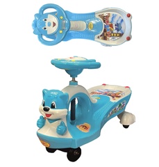 Каталка Everflo Чудо Машинка Smart car (движется за счет вращения руля) 70см+ Голубая