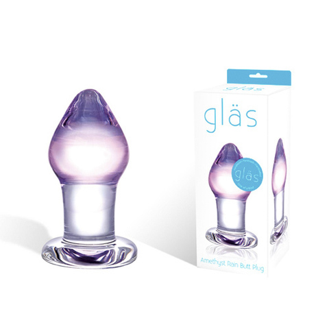 Классическая анальная пробка Amethyst Rain Small - 8 см. - Glas GLAS-62