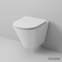 Унитаз подвесной Grossman GR-4477S (безободковый, с тонким сиденьем)