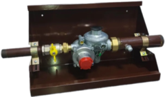 Шкафной газораспределительный пункт ГРПШ ОХТА-RF-25-1-ЛП (коричневый)