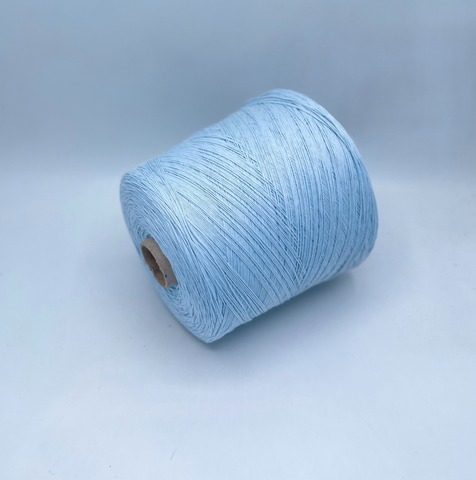 Бобинная пряжа (пр.Италия), art.Cotone, 350м/100 гр. 100%Хлопок, цвет-Разбеленно-голубой , арт.34735