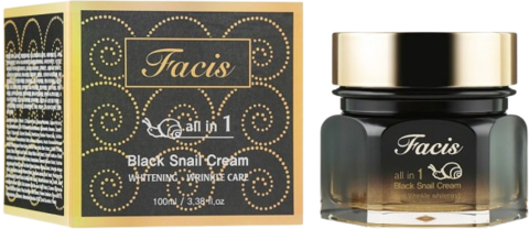 Jigott Facis All-In-One Black Snail Cream Крем для лица многофункциональный с муцином улитки