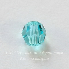 5000 Бусина - шарик с огранкой Сваровски Light Turquoise 4 мм, 5 штук