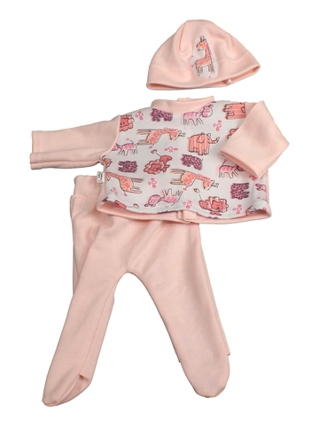 Пижама с ползунками - Розовый. Одежда для кукол, пупсов и мягких игрушек.