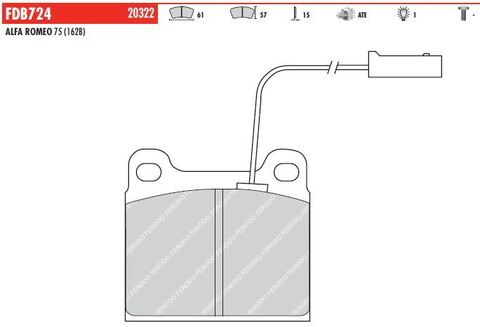 FDB724 Тормозные колодки дисковые OE 'PREMIER' ALFA ROMEO 75 (162_) 1.6