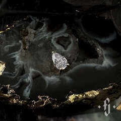 Накрутка "Drop" - Желтое золото - White CZ