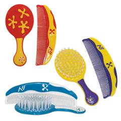 Набор для детей: расческа и щетка "Звездочки", 0+ мес., полипропилен, нейлон (оранжевый)
