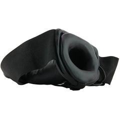 Чёрный полый страпон с вибрацией Unisex Vibrating Hollow Strap-On - 14 см. - 