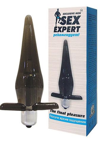 Черная конусовидная вибровтулка - 11,5 см. - Sex Expert SEX EXPERT SEM-55005