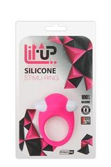 Розовое эрекционное кольцо LIT-UP SILICONE STIMU RING 6 - 