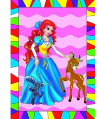 Гравюра А4 с цветным основанием в конверте. ПРИНЦЕССА И ОЛЕНЕНОК
