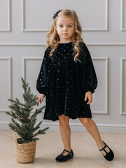 Платье бархатное, Черный