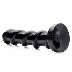 Черный стимулятор с винтовой конструкцией Mighty Screw - 24,1 см. - 