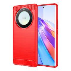 Чехол красного цвета для телефона Honor X9A (с 2023 года), серия Carbon (дизайн в стиле карбон) от Caseport