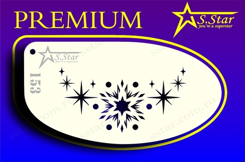 Трафарет для аквагрима S.STAR 153 снежинки
