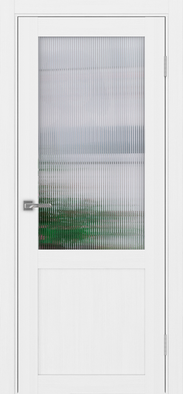 Дверь межкомнатная Оптима Порте Турин 502.21, цвет белый лед, экошпон, стекло мору