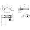Boheme 125-GM.3 Смеситель STICK из стены GUN METAL LINEA_Комплект