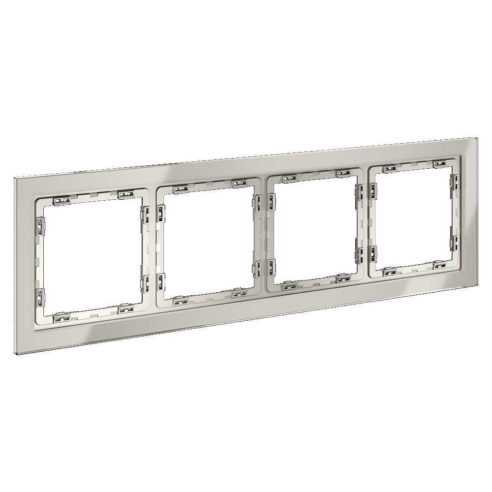 Рамка стеклянная Voltum S70 на 4 поста, (кашемир, стекло) VLS110403