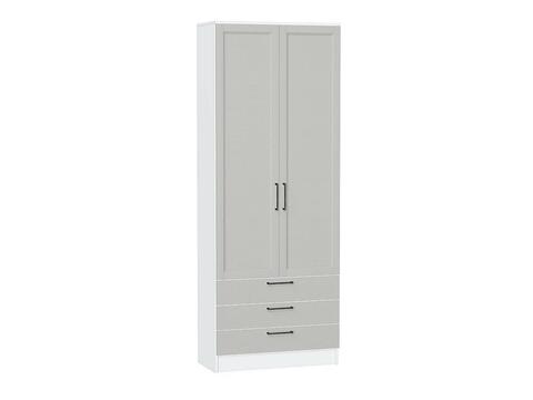 Шкаф двухстворчатый Стиль ШК-803 с ящиками Grey Silkwood Белый