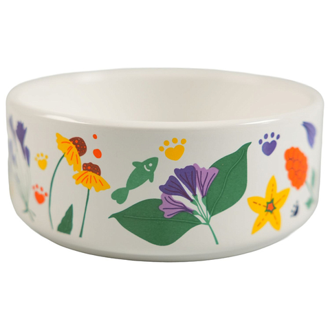Миска Mr.Kranch керамическая для собак 420 мл Цветы Прованса васильковая